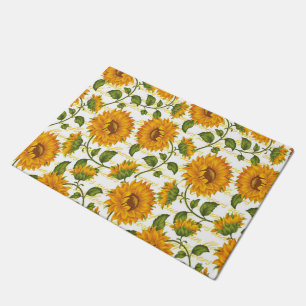 Sunflowers and text doormat