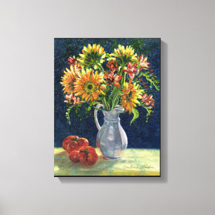 "Sunflowers And Tomatoes" Canvas Print