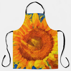 Sunflowers arrangement. Van Gogh style imitation.  Apron