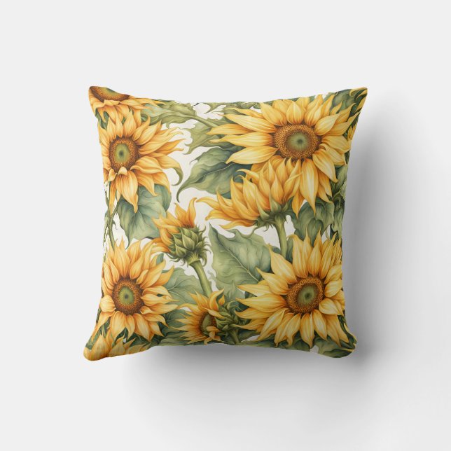 Sunflowers Art Pattern Design  Cushion (Back)