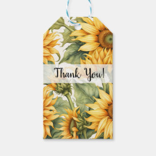 Sunflowers Art Pattern Design Custom Gift Tags