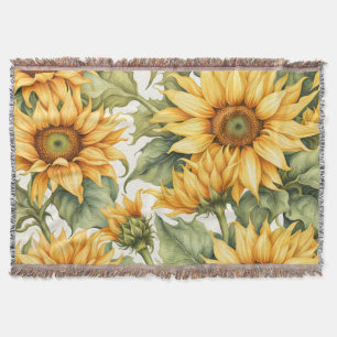 Sunflowers Art Pattern Design  Throw Blanket