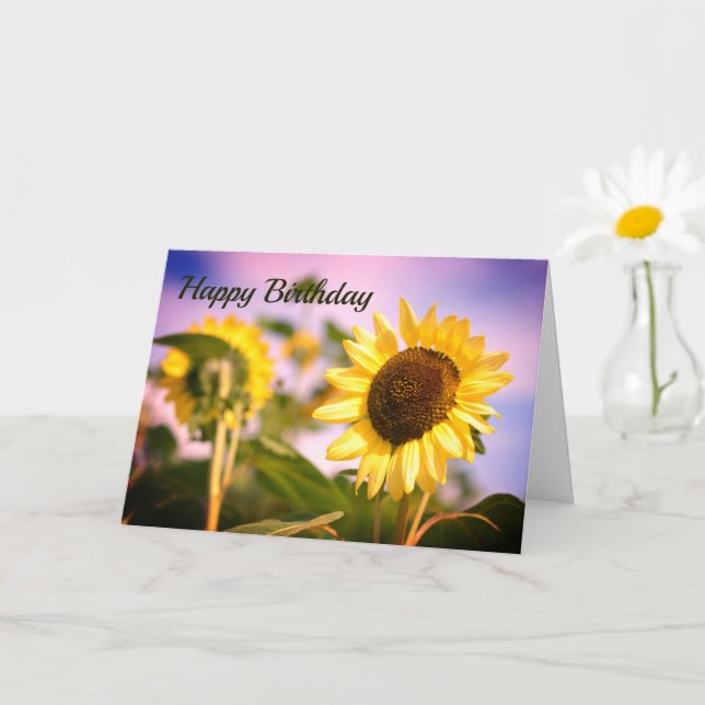 Sunflowers at RHS Wisley, UK Card (Small Plant)