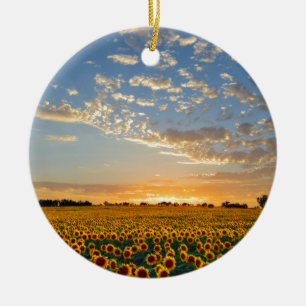 Sunflowers at Sunset Ceramic Tree Decoration