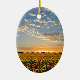 Sunflowers at Sunset Ceramic Tree Decoration