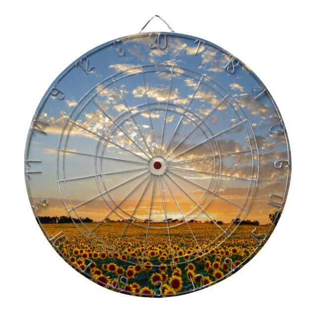 Sunflowers at Sunset Dartboard (Front)