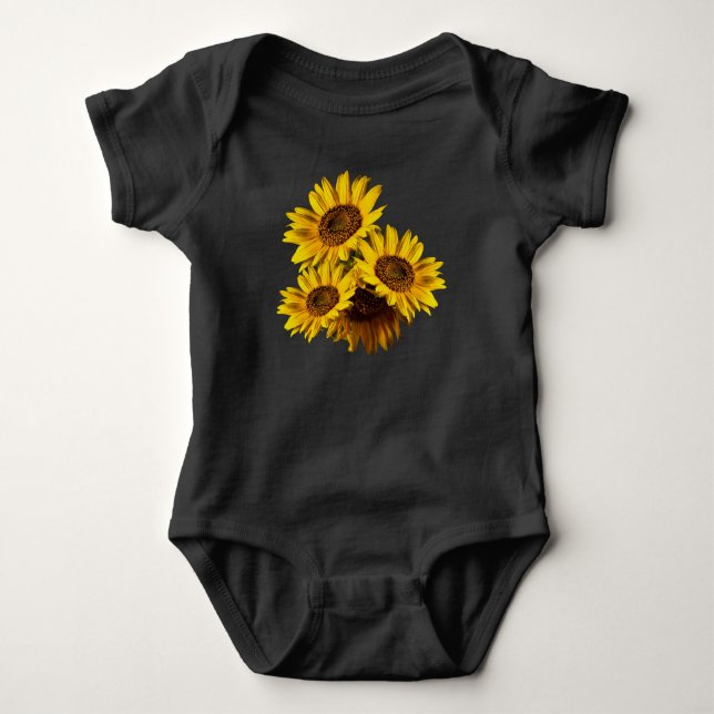 Sunflowers  baby bodysuit (Front)