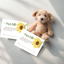 Sunflowers baby in bloom baby shower diaper raffle