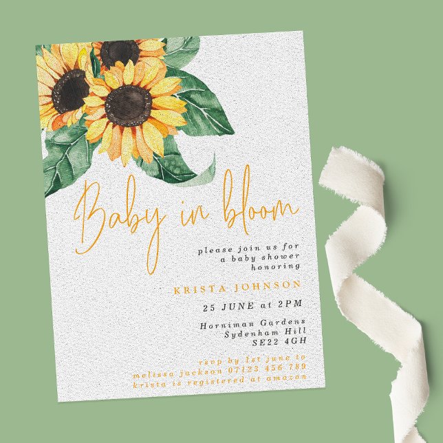 Sunflowers Baby In Bloom Baby Shower Invitation (Creator Uploaded)