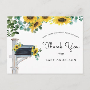 Sunflowers Baby Shower by Mail Thank You Postcard