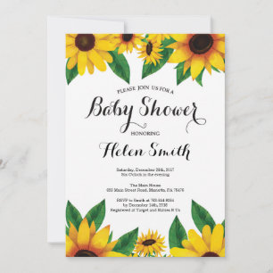 Sunflowers Baby Shower Invitation