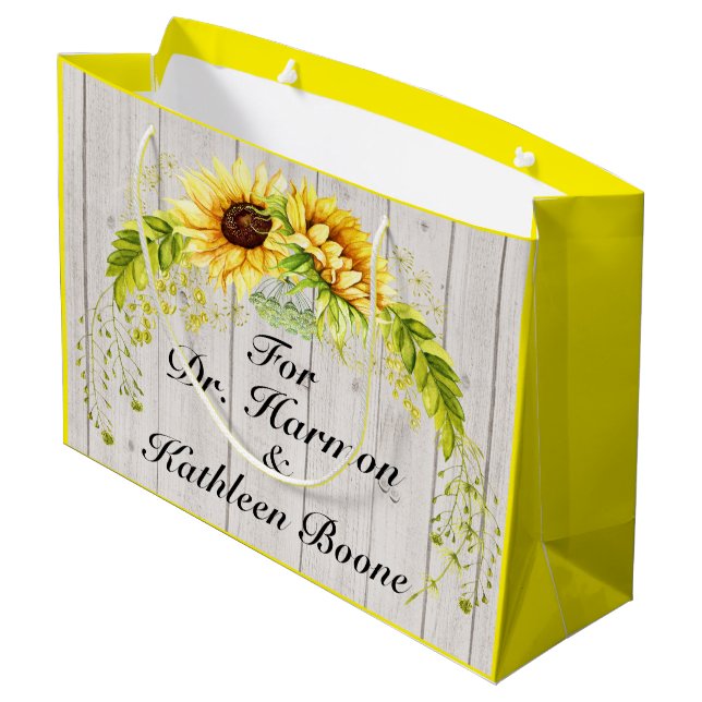 Sunflowers - Back Customisation Large Gift Bag (Back Angled)
