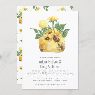 Sunflowers Backyard Casual Wedding Bar-B-Que   Invitation
