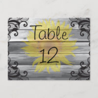 Sunflowers Barn Wood and Black Lace