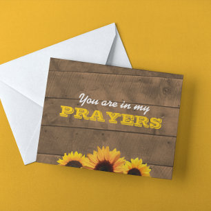 Sunflowers & Barnwood In My Prayers Note Card