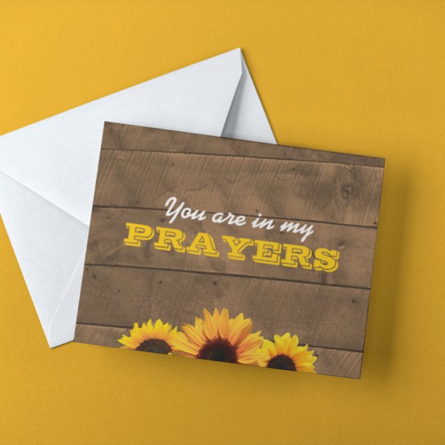 Sunflowers & Barnwood In My Prayers Note Card (Creator Uploaded)