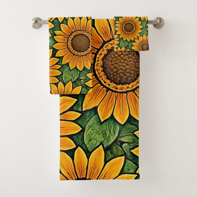 Sunflowers Bath Towel Set (Insitu)