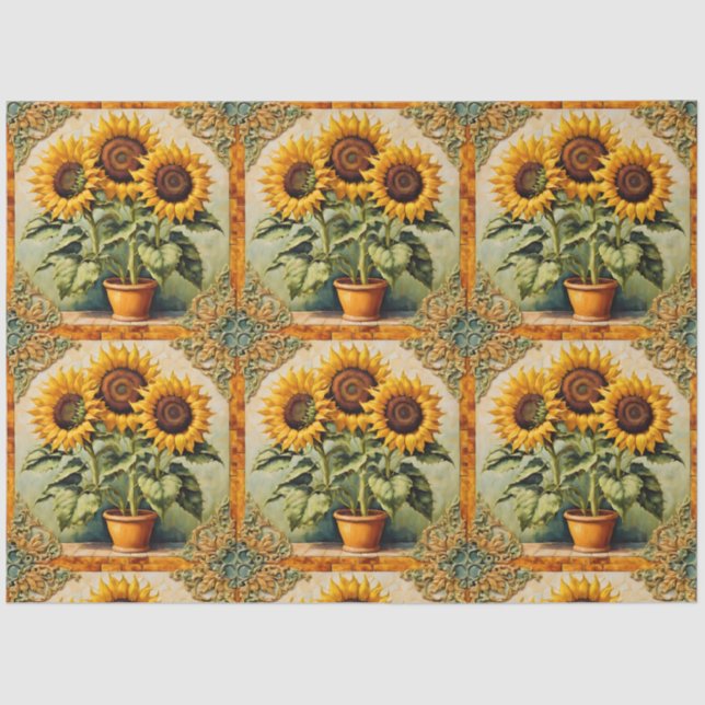 Sunflowers Beautiful Modern Collection Tissue Paper (Front)