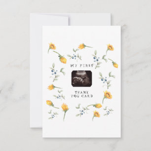 Sunflowers, Berries & Foliage Funny Baby Shower Thank You Card