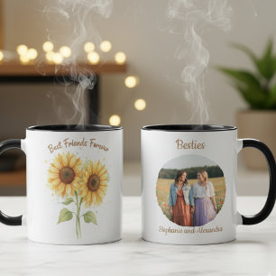 Sunflowers Best Friends Forever Photo Keepsake Mug