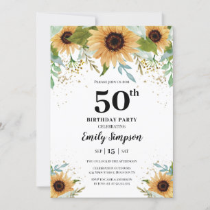 Sunflowers Birthday Invitation