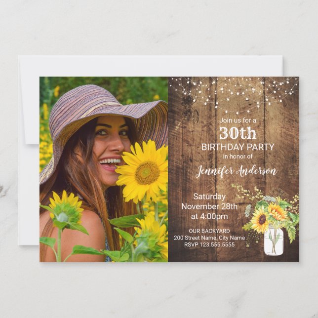 Sunflowers Birthday Invitation (Front)