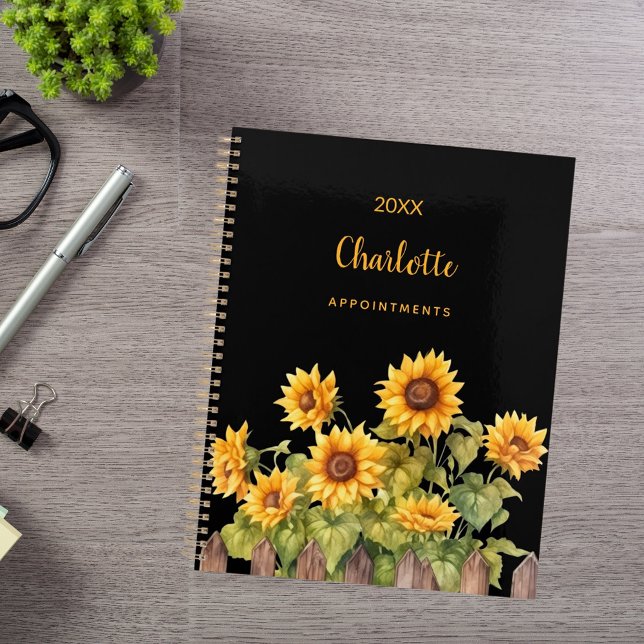 Sunflowers black 2027 planner (Creator Uploaded)
