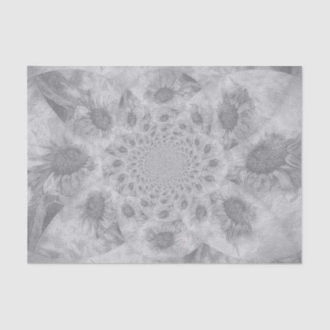 Sunflowers Black And White Abstract Art Decoupage Tissue Paper (Front)