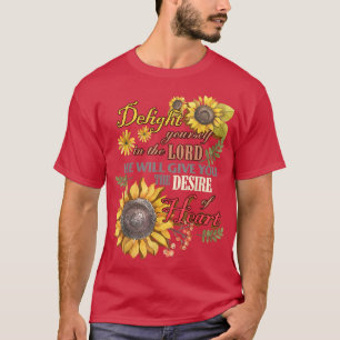 Sunflowers Blessed Girl Womens Southern Christian  T-Shirt