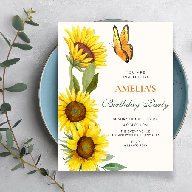 Sunflowers bloom birthday invitation (Creator Uploaded)