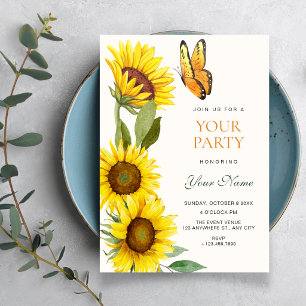 Sunflowers bloom  invitation