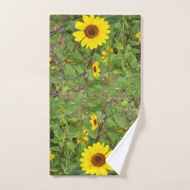 Sunflowers Blowing In The Wind, Hand Towel (Hand Towel)
