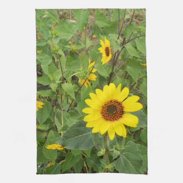 Sunflowers Blowing In The Wind, Tea Towel (Vertical)