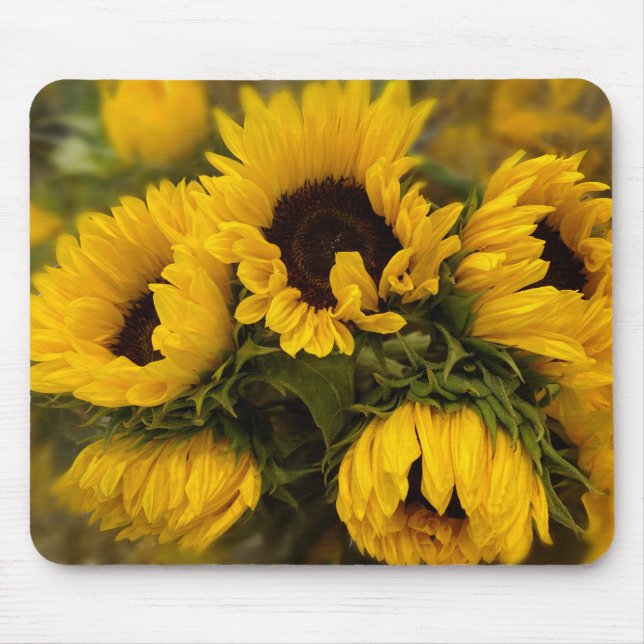 Sunflowers Blur Mouse Pad (Front)