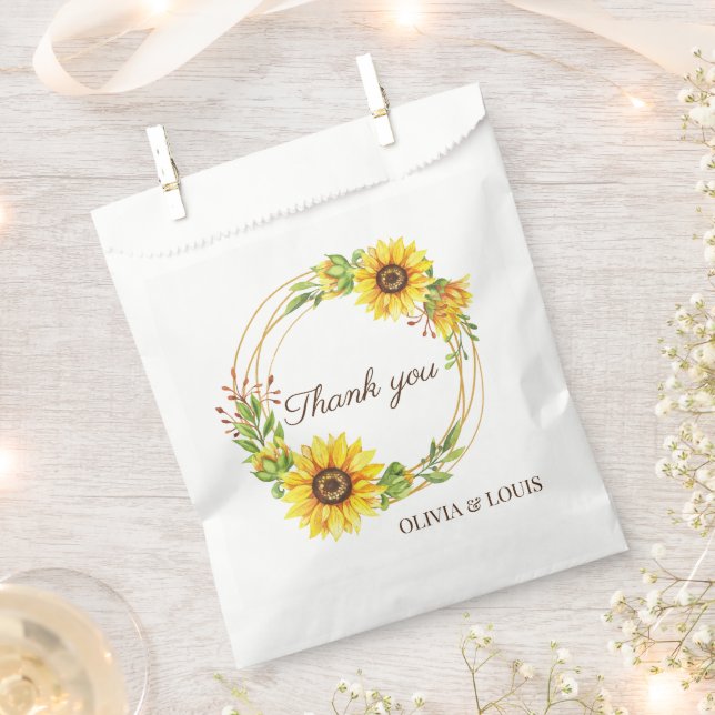Sunflowers boho wedding  favour bags (Clipped)