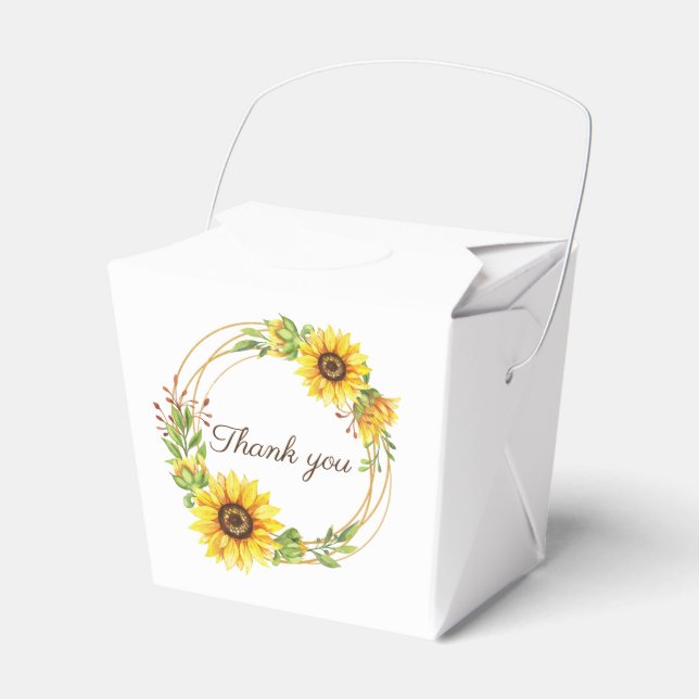 Sunflowers boho wedding  favour box (Front Side)