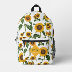 Sunflowers Botanical Foliage Greenery Printed Backpack