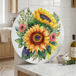 Sunflowers Bouquet - French Country Home Decor Cutting Board