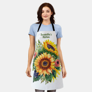 Sunflowers Bouquet - French Country Personalised Apron