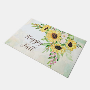 Sunflowers bouquet with customisable text doormat