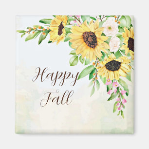 Sunflowers bouquet with customisable text magnet