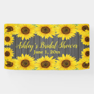 Sunflowers Bridal Shower Backdrop Rustic Wood Prop Banner