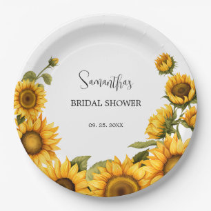 Sunflowers Bridal Shower Paper Plate