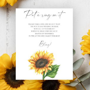 Sunflowers bridal shower Put a ring on it game Poster