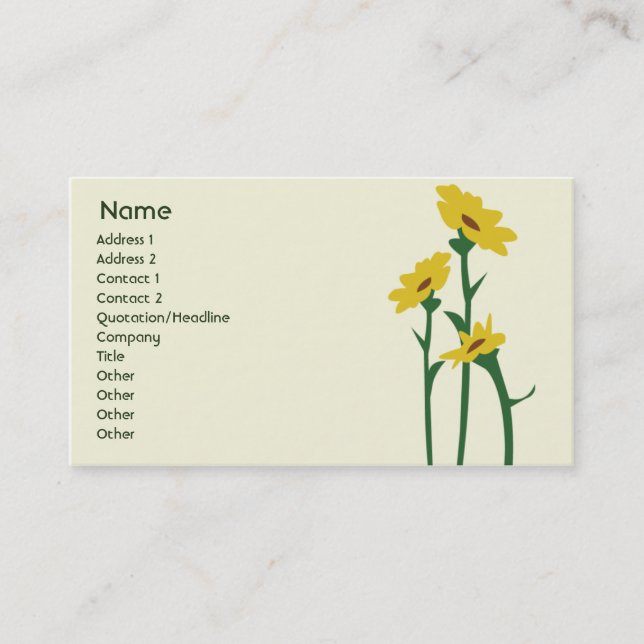 Sunflowers - Business Card (Front)