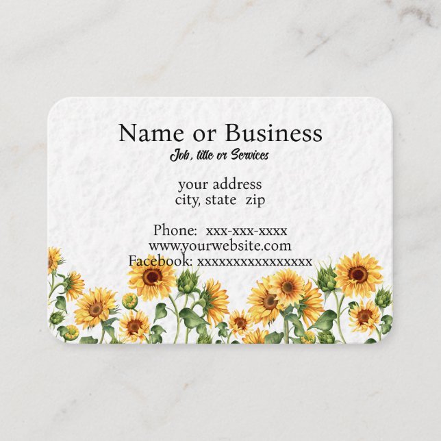 Sunflowers Business Card (Front)