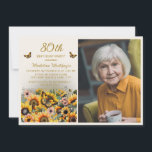 Sunflowers Butterflies 80th Birthday Party Photo Invitation<br><div class="desc">Elegant sunflowers and butterflies women's 80th birthday party photo invitation.  Contact me for assistance with your customisations or to request additional matching or coordinating Zazzle products for your party.</div>