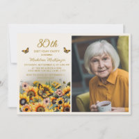 Sunflowers Butterflies 80th Birthday Party Photo