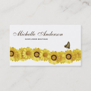 Sunflowers & Butterfly Gardener Florist Boutique Business Card
