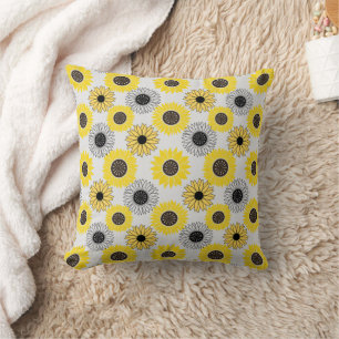 Sunflowers bx4 Design 2 OffWhite BG Cushion